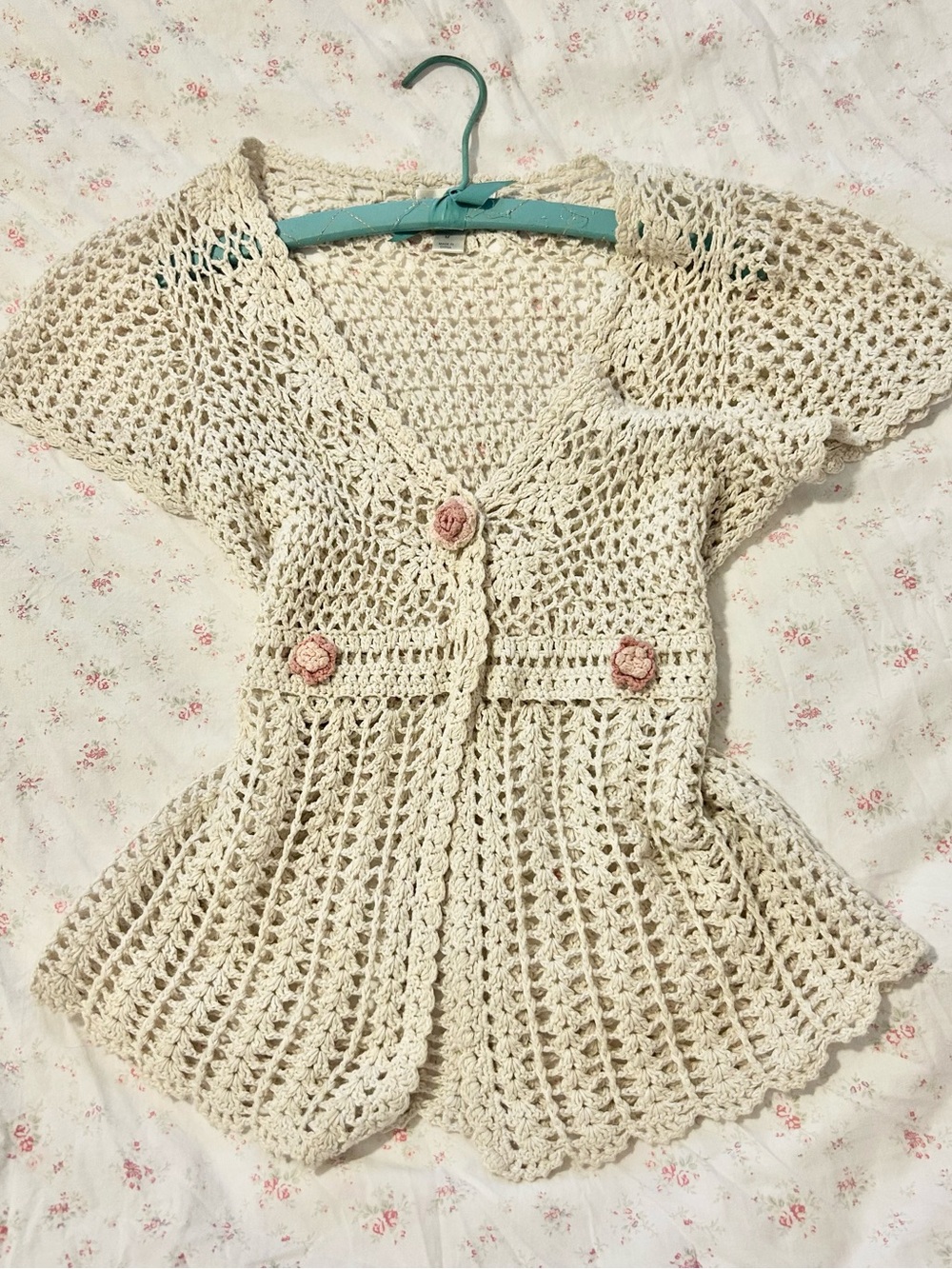 Crochet top with roses fairycore cottagecore boho